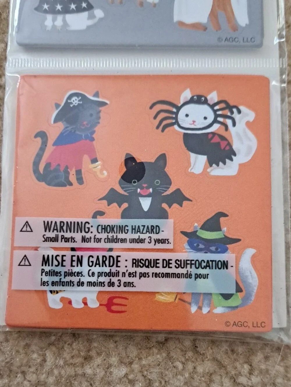 Halloween Dog & Cat Stickers – Orange & Gray –